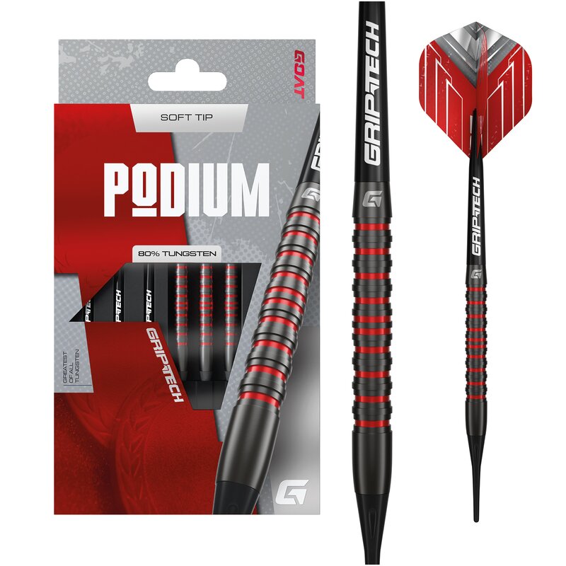 GOAT Podium Black & Red 80% Tungsten Soft Tip 20 gr